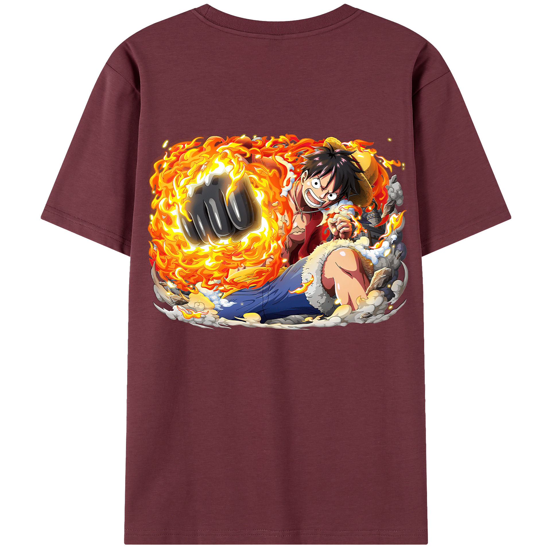 ワンピース モンキー・D・ルフィ ONE PIECE Monkey D. Luffy 綿100％半袖Tシャツ（背面プリント）